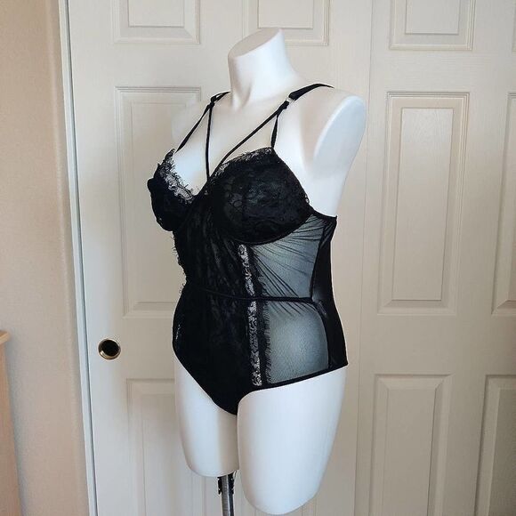 Plus size sheer stretch eyelash lace bodysuit sz 3XL - Picture 8 of 14